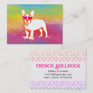 Super Frenchie Bulldog Carte de visite arc-en-ciel