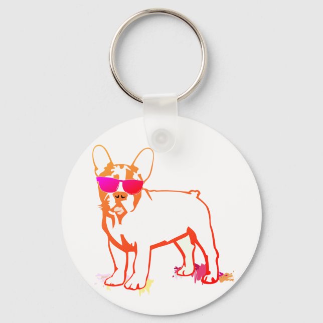 Super Frenchie Bulldog Keychain (Front)