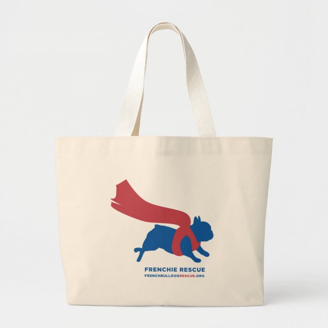 Super Frenchie Large Tote Bag (Front)