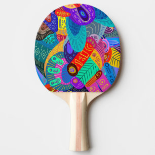 Super Fun & Colourful Abstract Design Ping Pong Paddle
