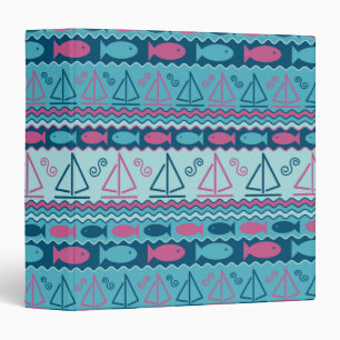 Super Fun Fish And Sailboat Pattern Binder