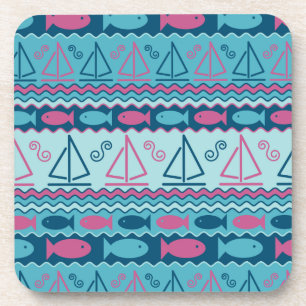 Super Fun Fish And Sailboat Pattern Coaster