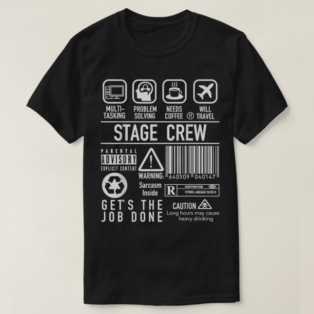 Super Funny Stage Crew shirt - Backstage Tech Week (Design Front)