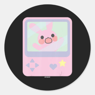 Super Gamer Bunny Rabbit Pastel Classic Round Sticker