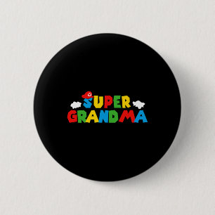 Super Gamer Grandma Funny Women Day For Mothers Da 2 Inch Round Button