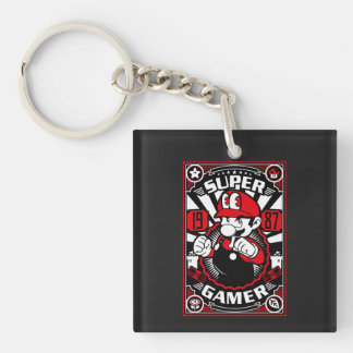 Super Gamer Retro Gaming Keychain