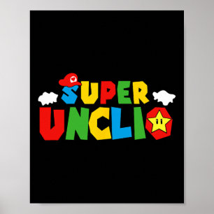 Super Gamer Uncle Funny Celebrate For Fathers Day Poster