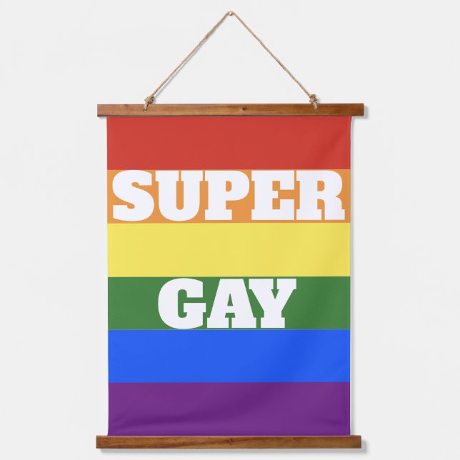 Super Gay Pride Flag Wall Hanging Hanging Tapestry (Front)
