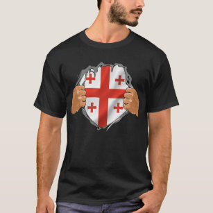 Super Georgian Heritage Proud Georgia Roots Flag T-Shirt