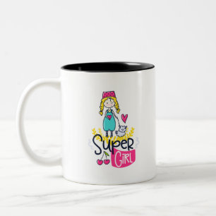 Super Girl Two-Tone Coffee Mug