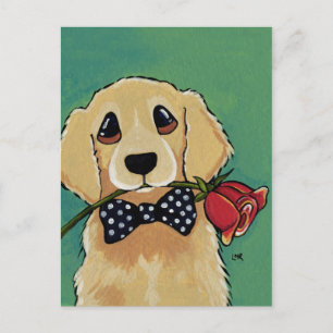 Super Golden Retriever   Carte postale Dog Art