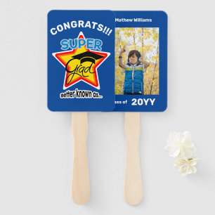 Super Grad Logo-Editable Photo Name Year Hand Fan
