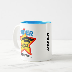 Super Grad Logo-Editable Photo Name Year Two-Tone Coffee Mug