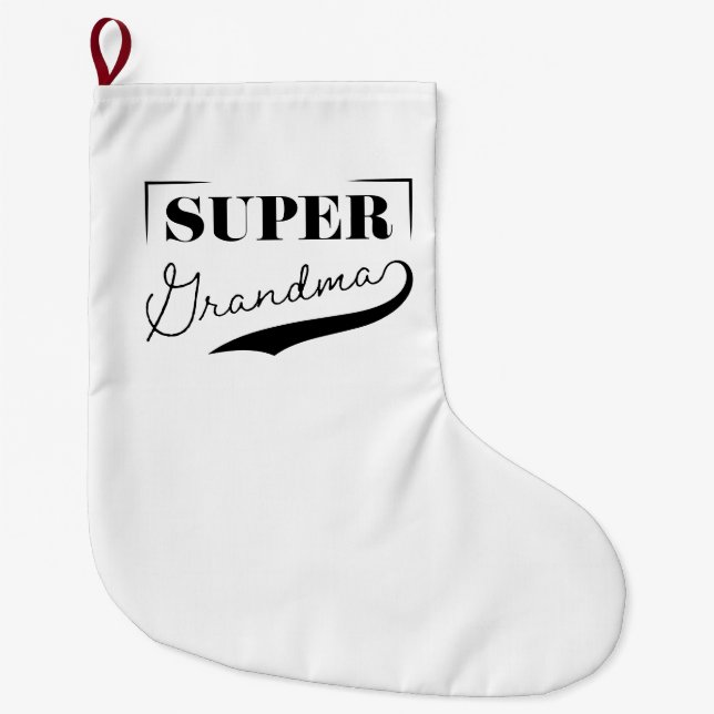 Super Grandma Large Christmas Stocking (Front)