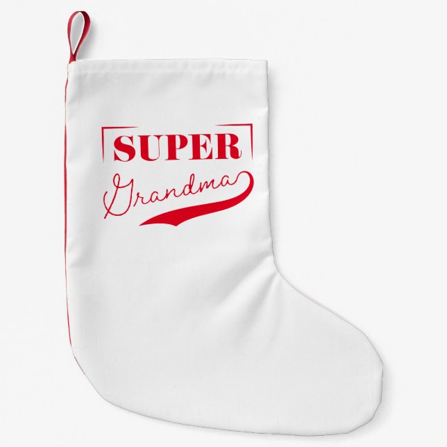 Super Grandma Small Christmas Stocking (Front)