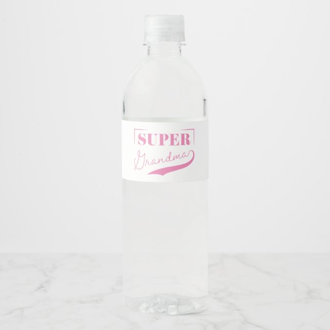 Super Grandma Water Bottle Label (Front)