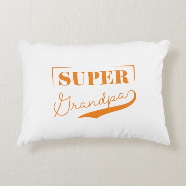 Super Grandpa Accent Pillow (Front)
