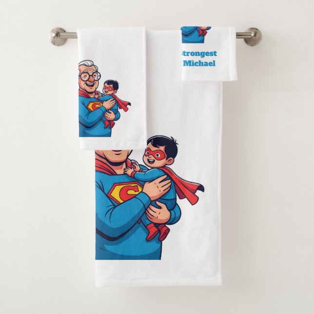 Super Grandpa Bath Towel (Insitu)