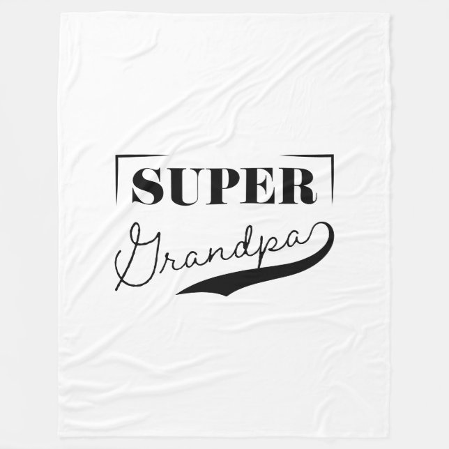 Super Grandpa Fleece Blanket (Front)