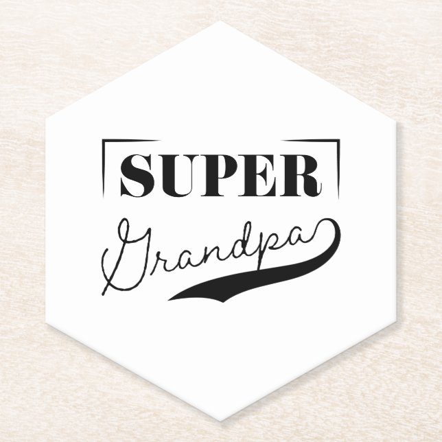 Super Grandpa Paper Coaster (Front)