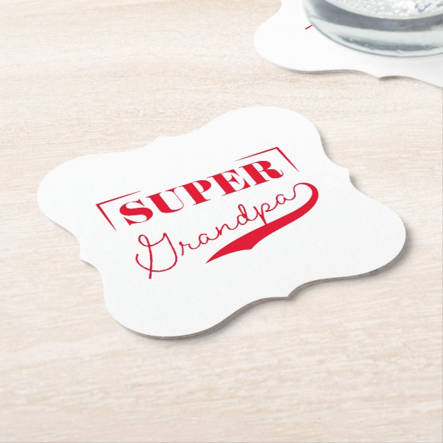 Super Grandpa Paper Coaster (Angled)