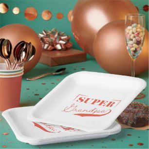Super Grandpa Paper Plate