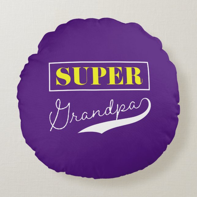Super Grandpa Round Pillow (Front)
