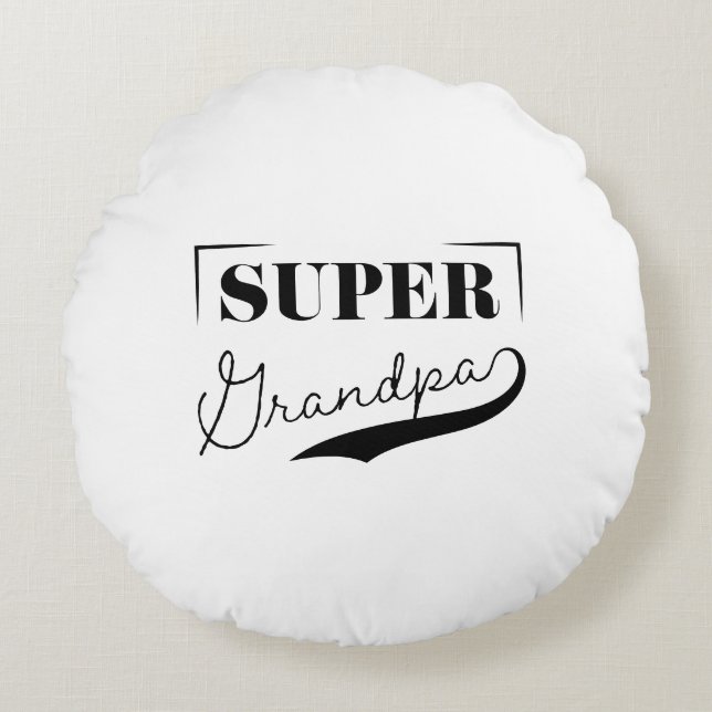 Super Grandpa Round Pillow (Front)