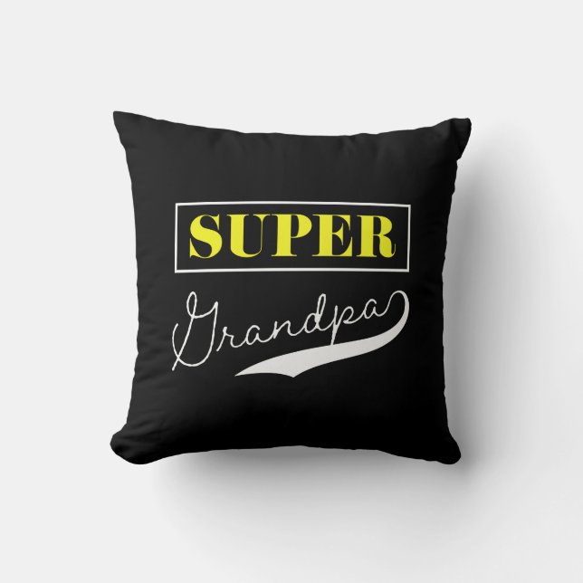 Super Grandpa Throw Pillow (Front)