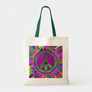 SUPER Groovy Peace Sign Tote Bag