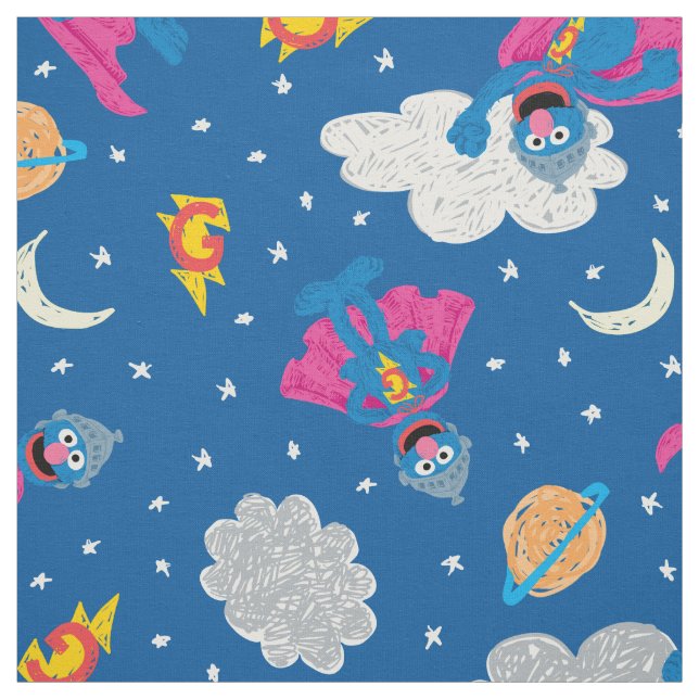 Super Grover 2.0 Night Sky Pattern Fabric (Swatch)