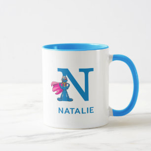Super Grover Add Your Name & Monogram N Mug