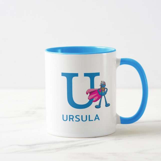 Super Grover Add Your Name & Monogram U Mug (Right)
