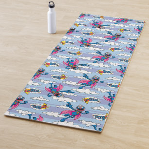 Super Grover Comic Striped Blue Pattern Yoga Mat