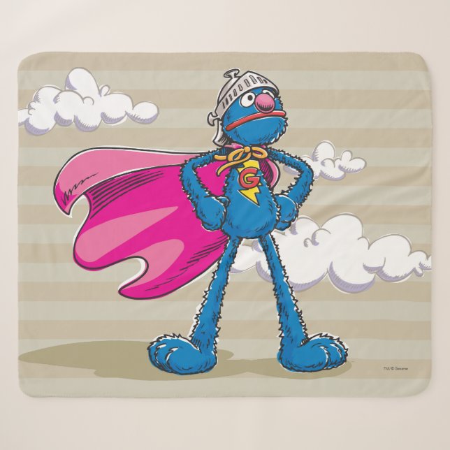 Super Grover Sherpa Blanket (Front (Horizontal))