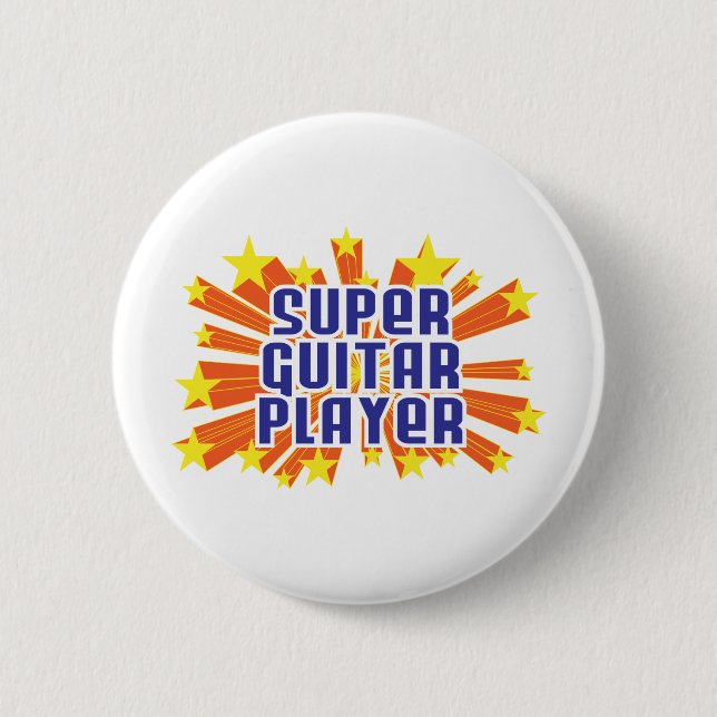 Super Guitar Player 2 Inch Round Button (Front)