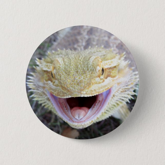 Super Happy Bearded Dragon 2 Inch Round Button (Front)