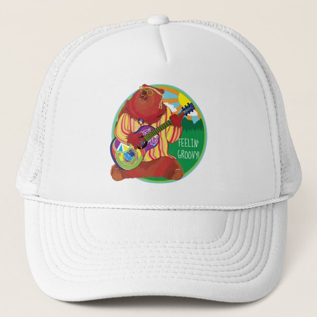Super Happy Guitar Bear Casquette (Devant)