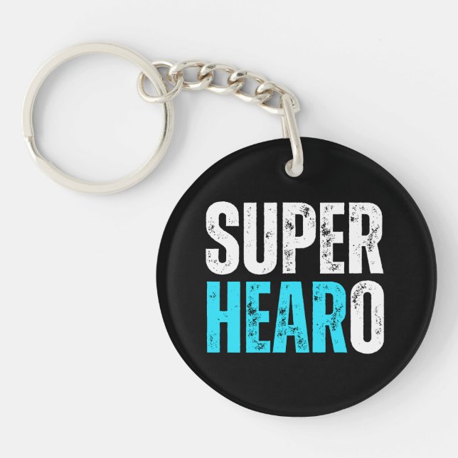 Super Hearo - Deaf / Cochlear Implant Warrior  Keychain (Front)