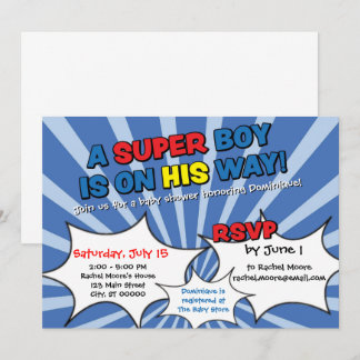 Super Hero Boy Baby Shower Invitation