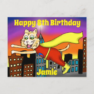 Super Hero Cat Postcard