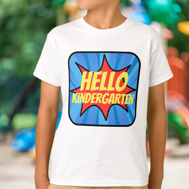 Super Hero Comic First Day Of School Custom Name T-Shirt (Creator Uploaded)