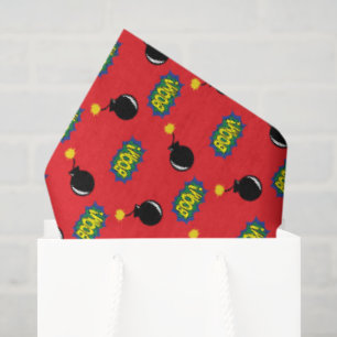 Super Hero Comics Colourful Bombs Bang Boom  Tissue Paper