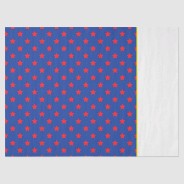 Super Hero Comics Red Blue Stars Superhero Fun Tissue Paper (Front)