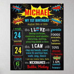 Super Hero Comics Super Hero Tableau d'anniversair