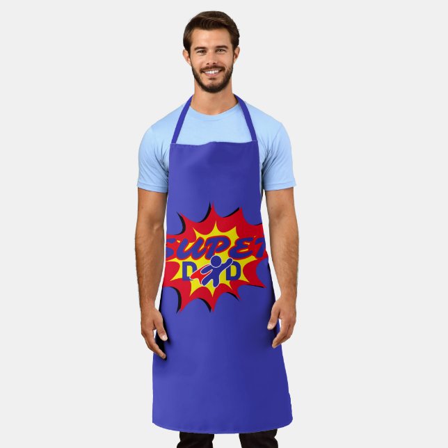 Super Hero Dad Comic Book Father's Day  Apron (Worn)