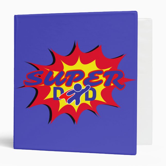 Super Hero Dad Comic Book Father's Day  Binder (Front/Inside)