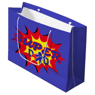 Super Hero Dad Comic Book Father's Day  Large Gift Bag