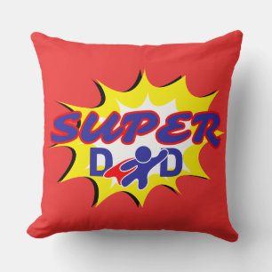 Super Hero Dad Comic Book Father's Day  Throw Pillow