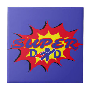 Super Hero Dad Comic Book Father's Day  Tile